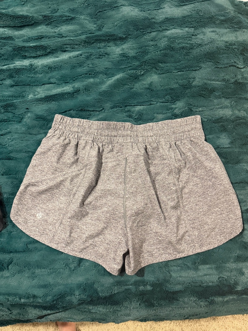 lululemon athletica Heather Grey Performance Running Shorts - Picture 2 of 3